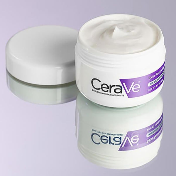 CeraVe Skin Renewing Night Cream: niacinamide, peptide complex, and hyaluronic acid moisturizer for face.